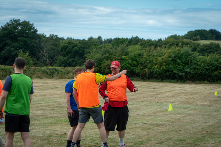 a group of men in a field