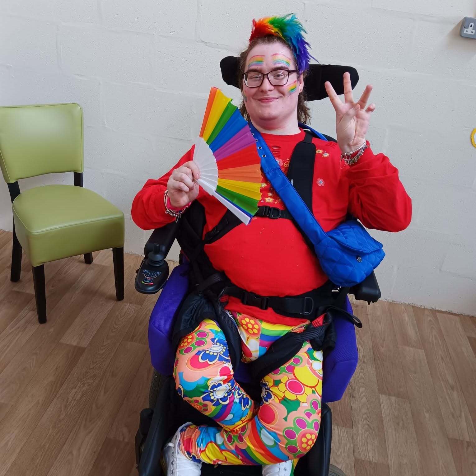Callum at Merseyside Day Services celebrating Disability Pride Month